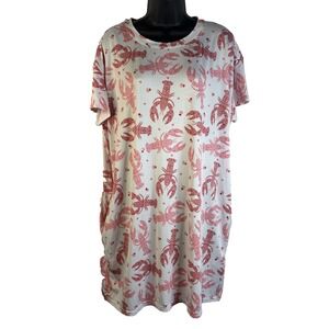 Joyspun Women's Lobster Pink Nightshirt Sleep‎ Shirt Nightgown Lightweight  L-XL